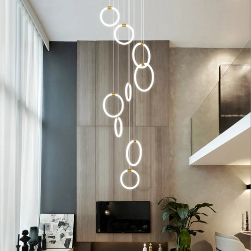 lustre à led moderne en acrylique pour décoration luxe - vue 6 sur 14
