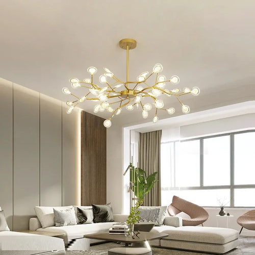 Suspension LED modernes or noir branche d'arbre lustres décor de chambre chambre à manger salon Lustre lampe décoration de la maison - vue 4 sur 9