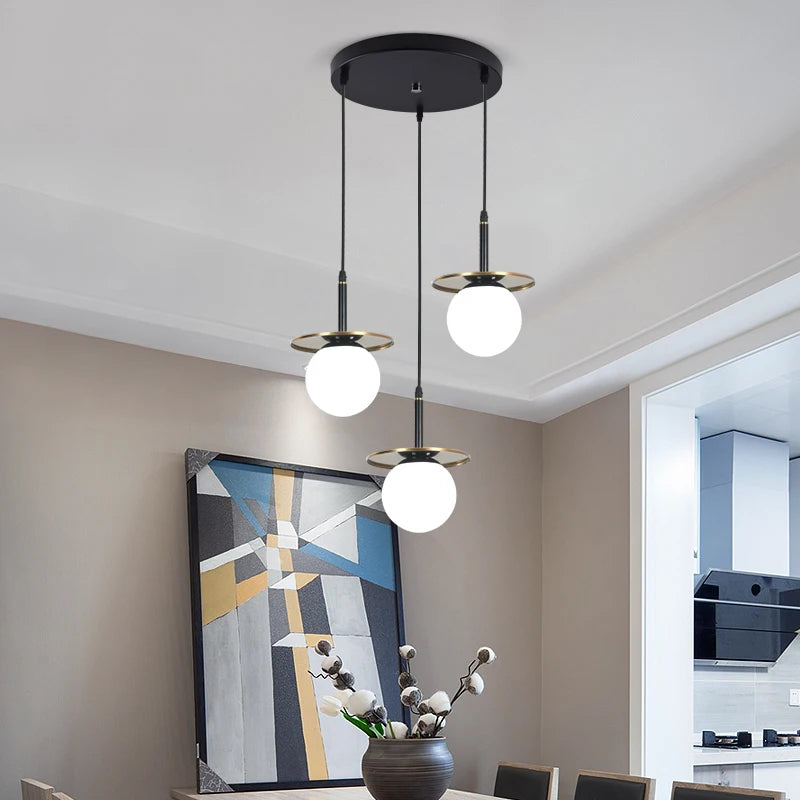 lustre moderne en verre pour un style nordique élégant - vue 2 sur 9