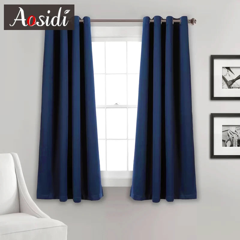 Rideau court occultant moderne pour cuisine chambre salon - vue 2 sur 12