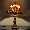 lampe à poser style campagnard en verre tiffany