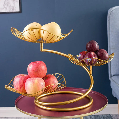 Fruit Basket, 3 Tier Fruit Basket Bowl Vegetable Organizer for Kitchen, Detachable Vegetable Storage，Fashion Fruit Bowl - vue 3 sur 8