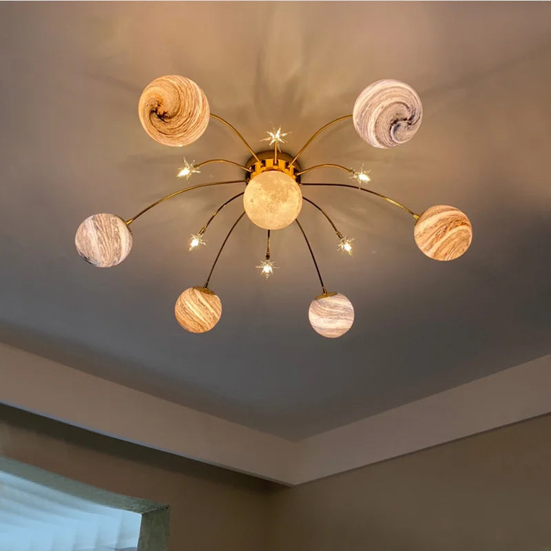 lustre enfant en verre design lumineux pour chambre - vue 3 sur 7