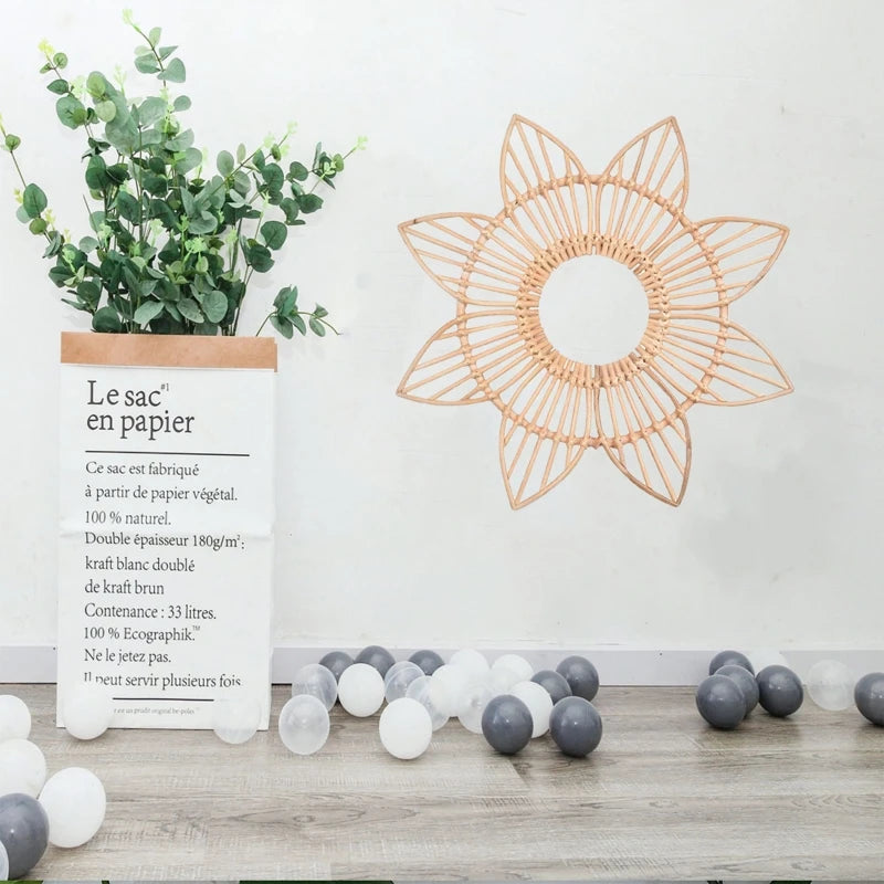 cadre en rotin suspendu pour décoration murale moderne - vue 7 sur 7
