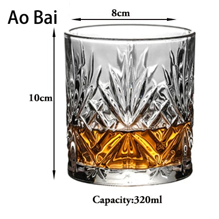 Verres whisky old fashioned style cristal relief élégant