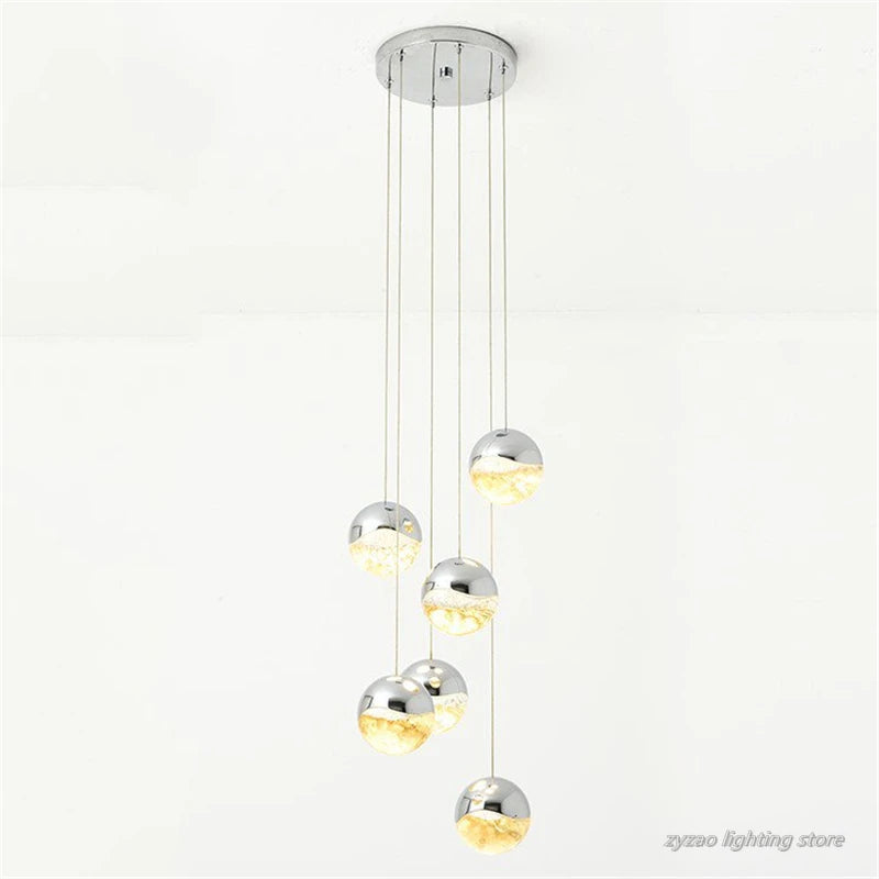 Modern glass pendant light for minimalist interior decor - vue 4 sur 9