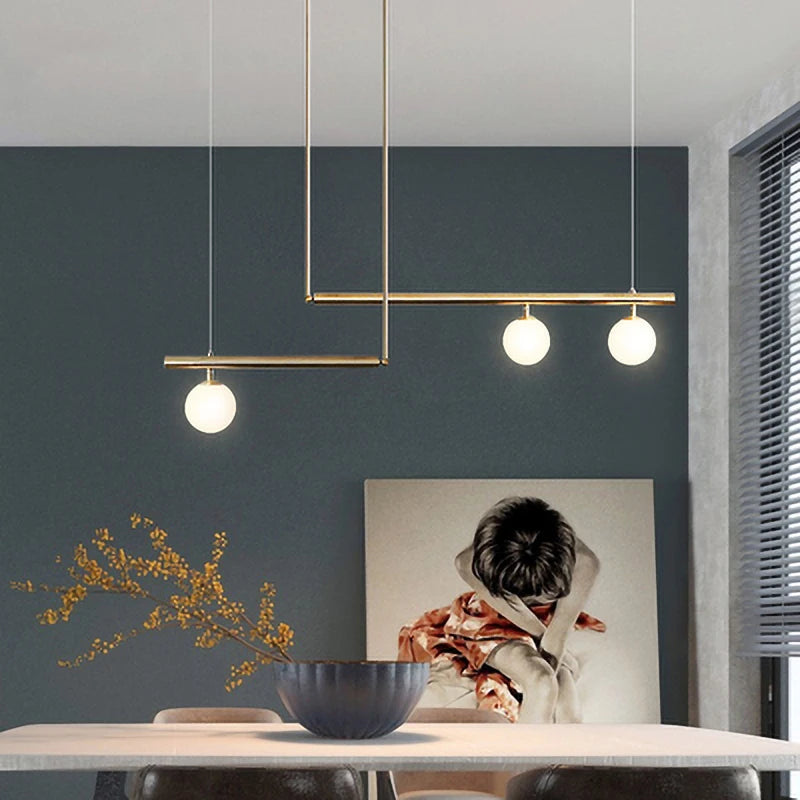 Minimalist postmodern glass chandelier for interior decoration - vue 3 sur 9