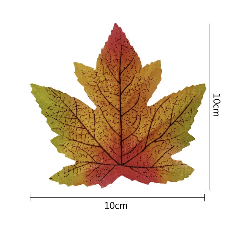 lot de 100 feuilles d'érable artificielles pour décorations festives - vue 13 sur 16