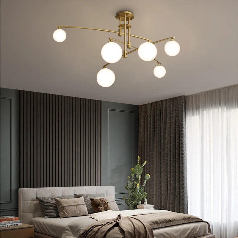suspension moderne en métal et verre pour intérieur - vue 5 sur 18