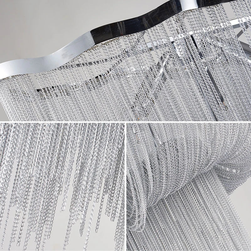 suspension moderne à pampilles en aluminium pour éclairage décoratif intérieur - vue 5 sur 8