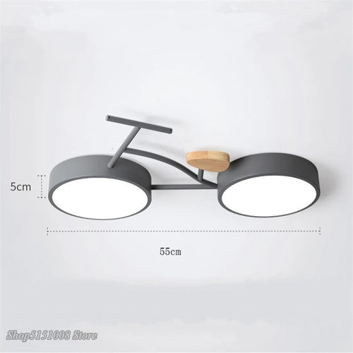 Plafonnier LED nordique 3 couleurs température vélo plafonnier pour enfants chambre enfants chambre de bébé vert blanc gris luminaire
