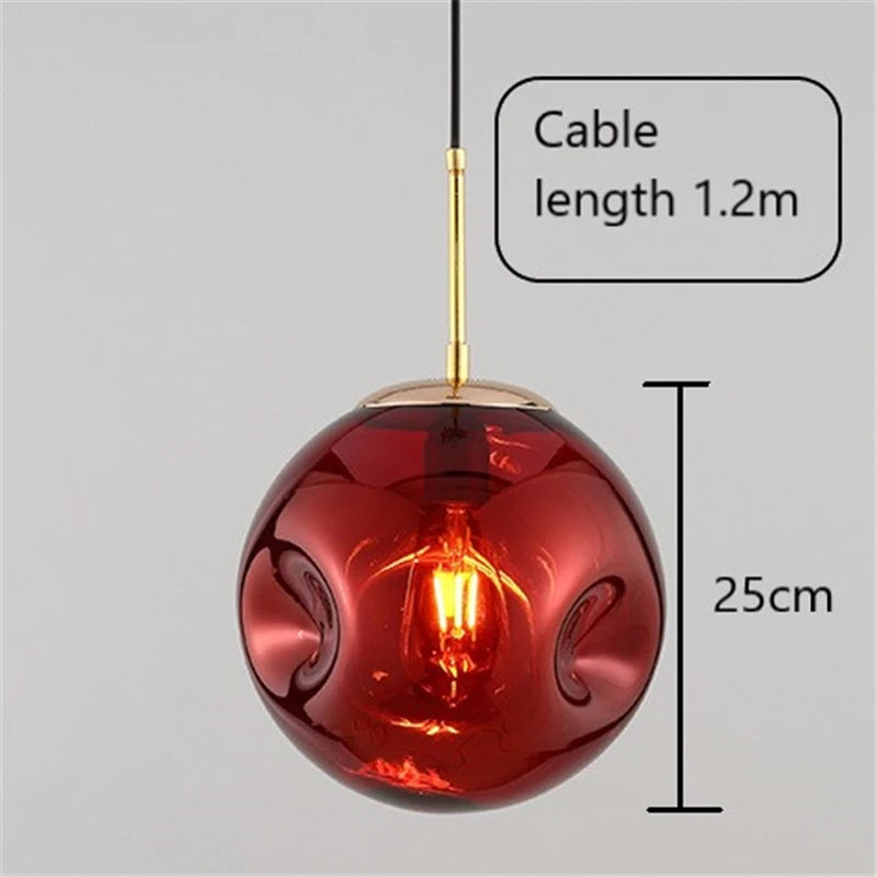 Nordic design colourful glass pendant light for interior decor - vue 8 sur 10