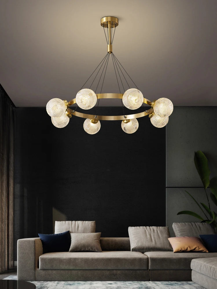 lustre en cuivre postmoderne design nordique pour éclairage élégant - vue 4 sur 10
