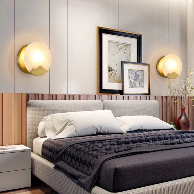 applique murale led design nordique moderne en marbre créatif décoratif