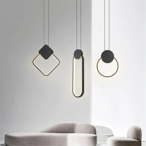 suspension led carré géométrie métal nordique 2020