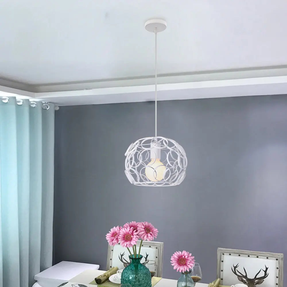 luminaire suspendu industriel rétro avec cage métallique led moderne - vue 6 sur 8