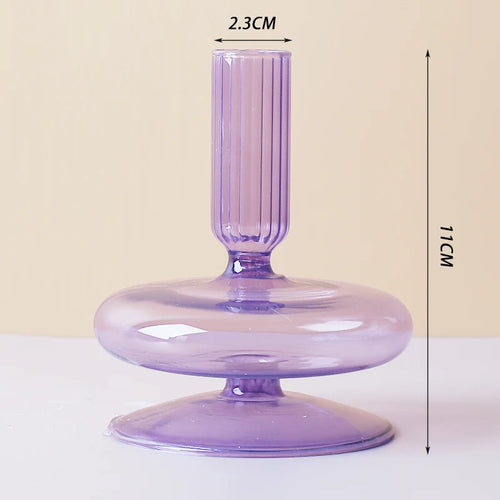 Nordic Glass candle holders, romantic Dinner home decoration, candlestick for birthday wedding, candle holder portavelas decor - vue 16 sur 31