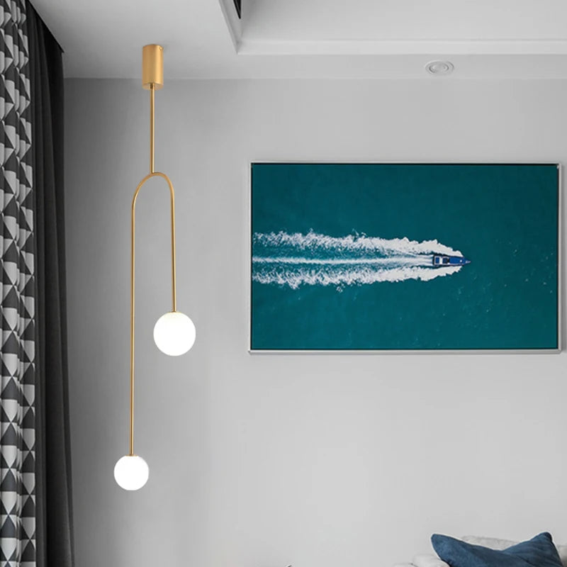 lustre rétro double tête personnalité nordique décoration boutique - vue 5 sur 8