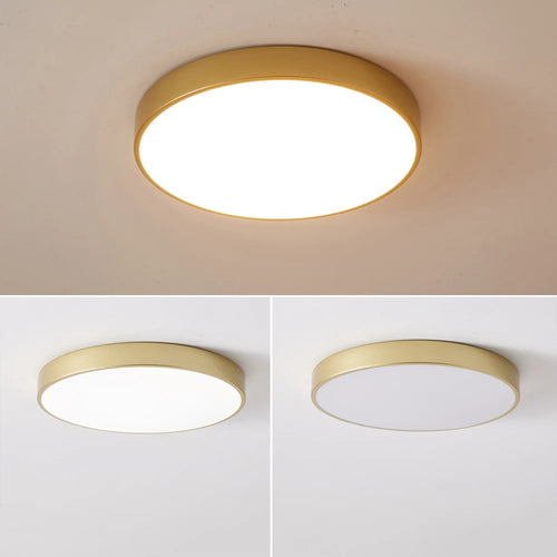 Ultra-mince 5 cm Or LED Plafonnier Moderne Rond Montage En Surface Plafonnier Panneau Lampe Télécommande Lumière Pour Foyer Chambre - vue 3 sur 9