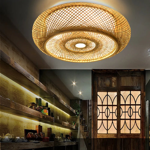 suspension en bambou fait à la main style chinois décoratif - vue 4 sur 12