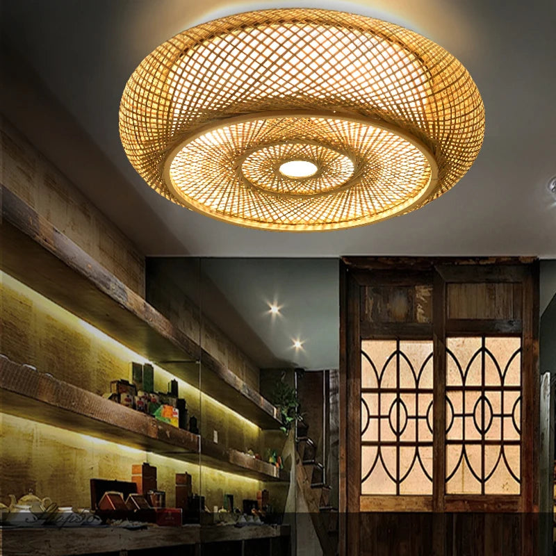 suspension en bambou fait à la main style chinois décoratif - vue 3 sur 12