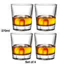 Lot 4 verres whisky style old fashioned relief