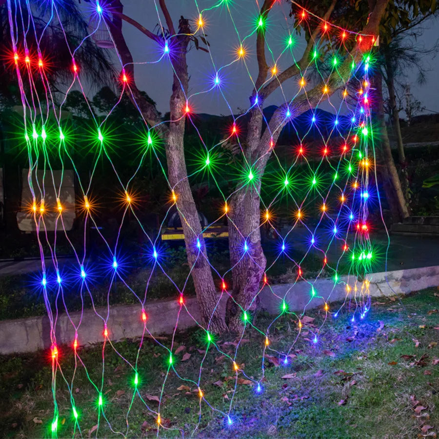 filet lumineux extérieur à 200 led connectable 8 modes décoratif - vue 6 sur 10