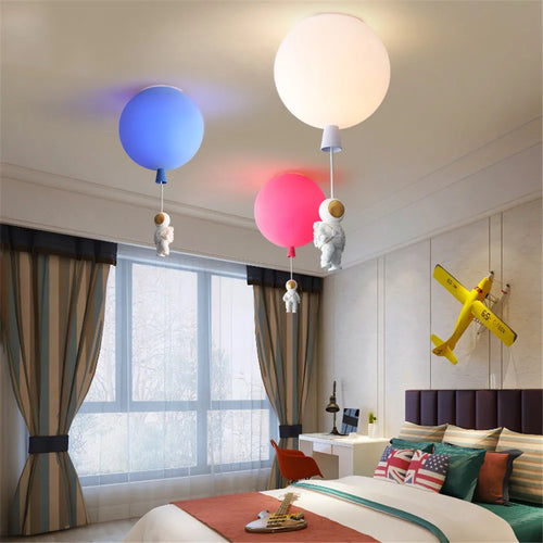 plafonnier led nordique avec astronaute et ballons pour enfants - vue 2 sur 28
