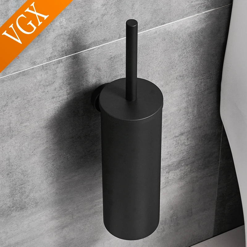 support mural porte-brosse de toilette en acier inoxydable brossé