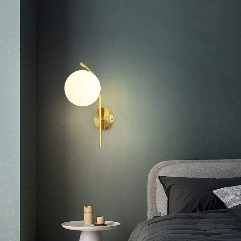 Applique murale LED en cuivre moderne pour éclairage intérieur - vue 3 sur 8