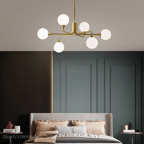 lustre verre led nordique salon lampe intérieur suspension branche
