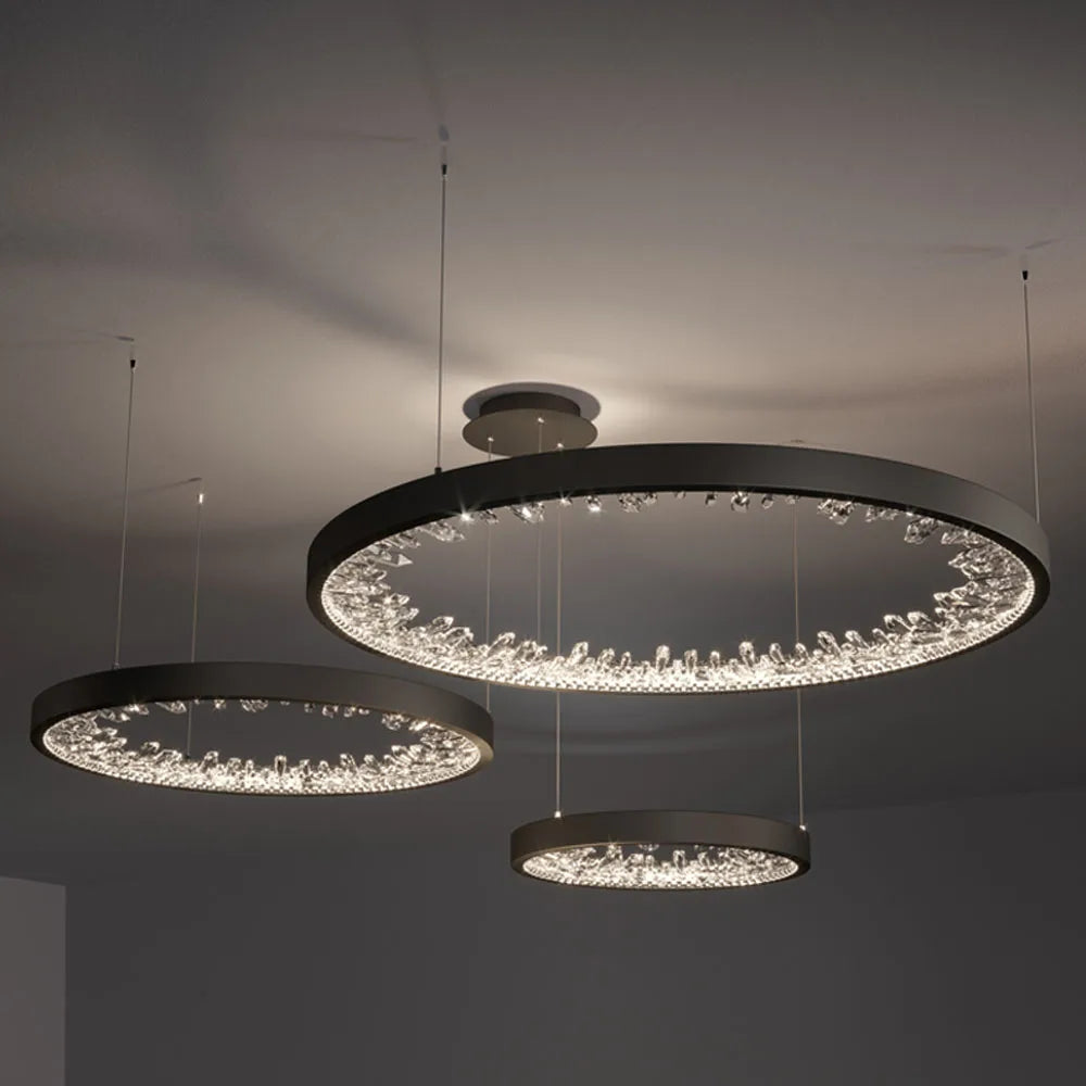 lustre design en cristal lumineux pour décoration moderne intérieure - vue 2 sur 20