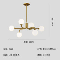 lustre verre led nordique salon lampe intérieur suspension branche