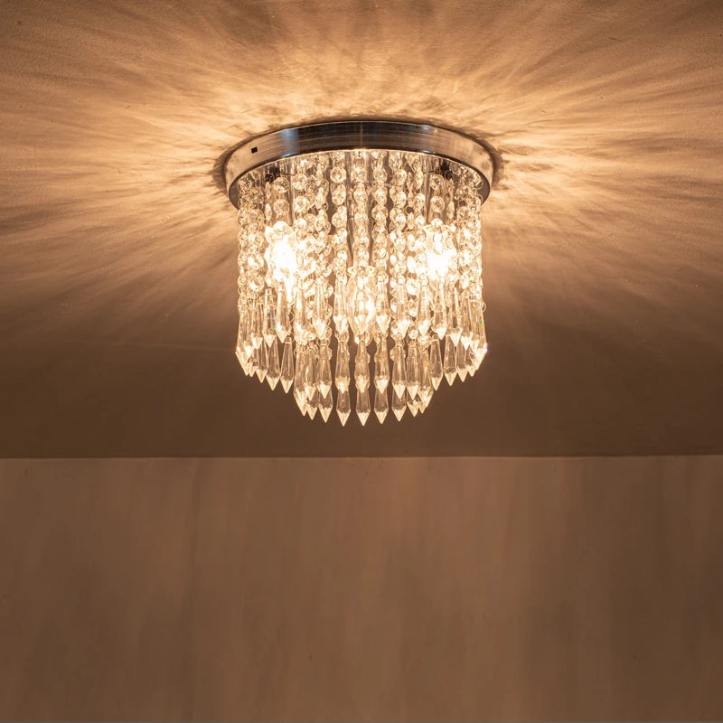 suspension en cristal doré et argenté pour décoration intérieure - vue 2 sur 7