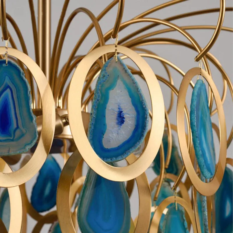 lustre nordique en agate pour décoration intérieure élégante - vue 7 sur 7