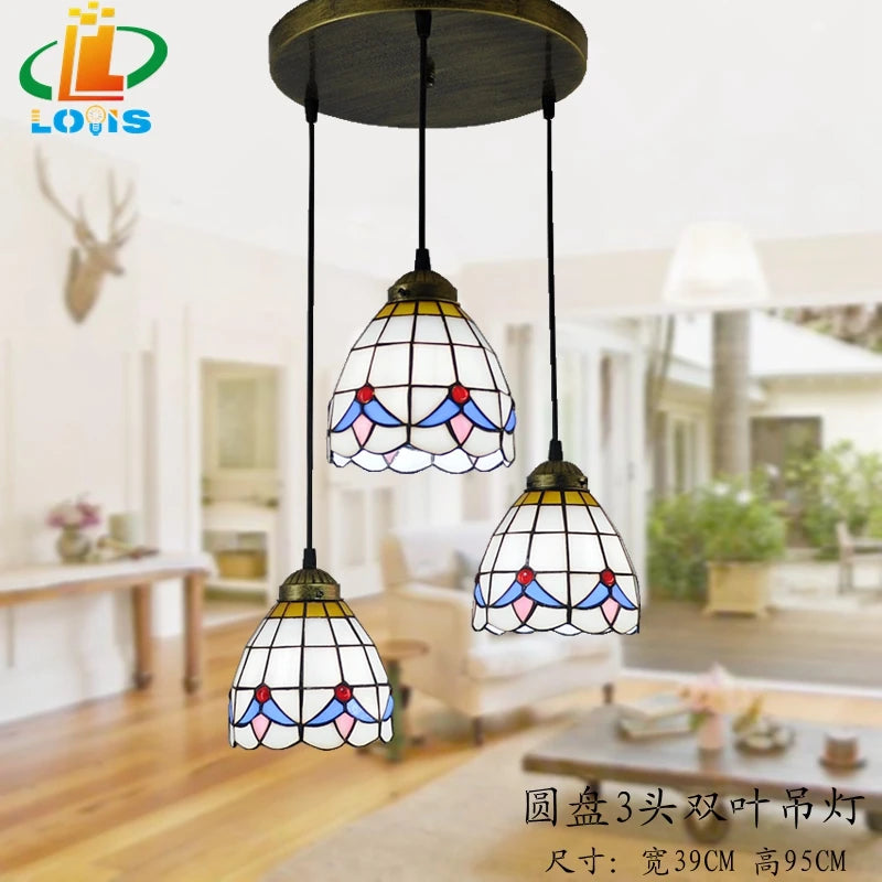 lampe de table tiffany moderne trois niveaux éclairage dôme décoratif - vue 4 sur 10