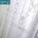 Voilage brodé fleurs festonné style classique romantique fenêtre