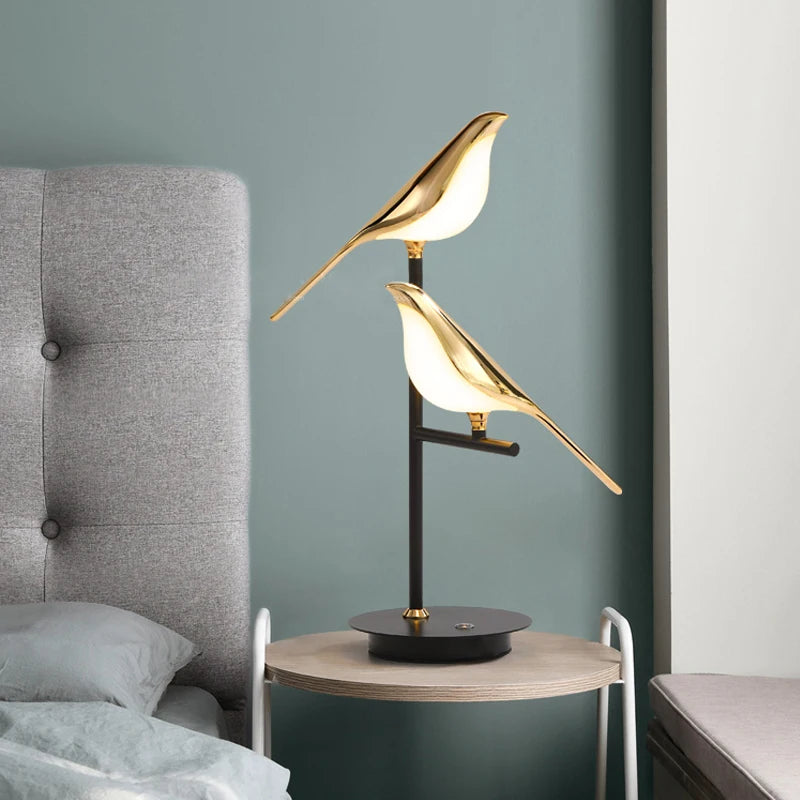 Nomi Lampadaire LED lampe oiseau postmoderne galvanoplastie doré jardin lecture chambre étude salon lampadaire de luxe - vue 3 sur 16