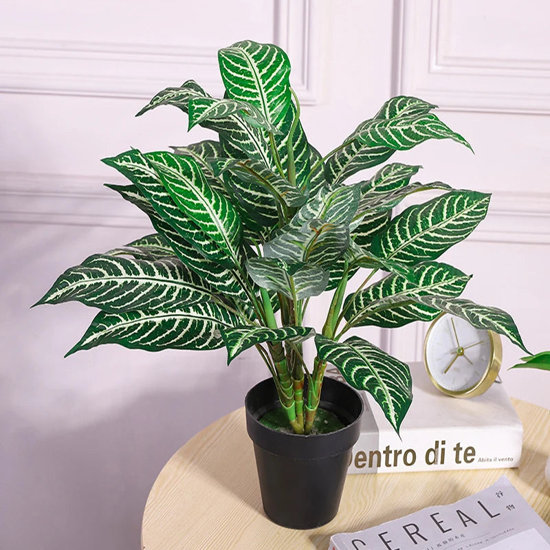 bouquet de plantes artificielles monstera tropicales pour décoration intérieure - vue 3 sur 9