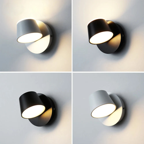 Nordique moderne intérieur applique murale LED lumière 360 ° réglable applique murale allée applique maison salon hôtel chambre éclairage décor - vue 2 sur 8