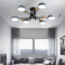 Contemporary nordic LED chandelier in minimalist wrought iron