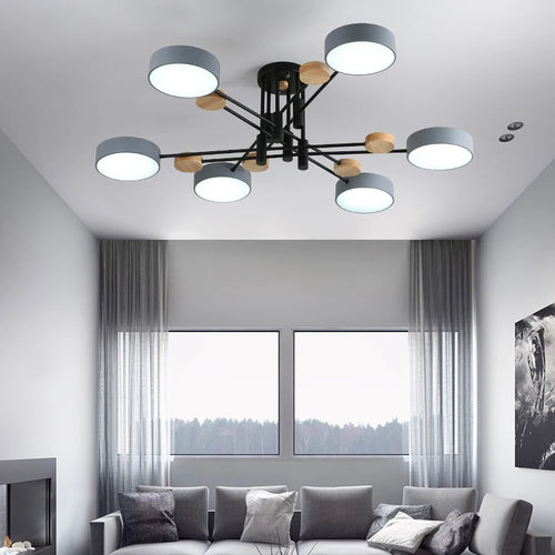 Contemporary nordic LED chandelier in minimalist wrought iron - vue 2 sur 15