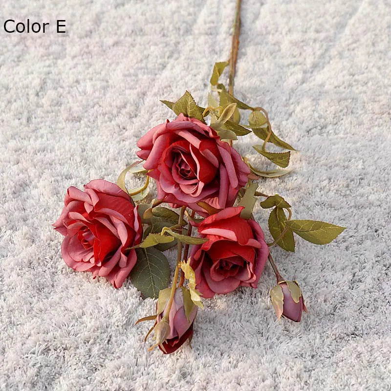 nouvelle décoration dautomne roses bouclées fleurs artificielles luxe - vue 9 sur 10