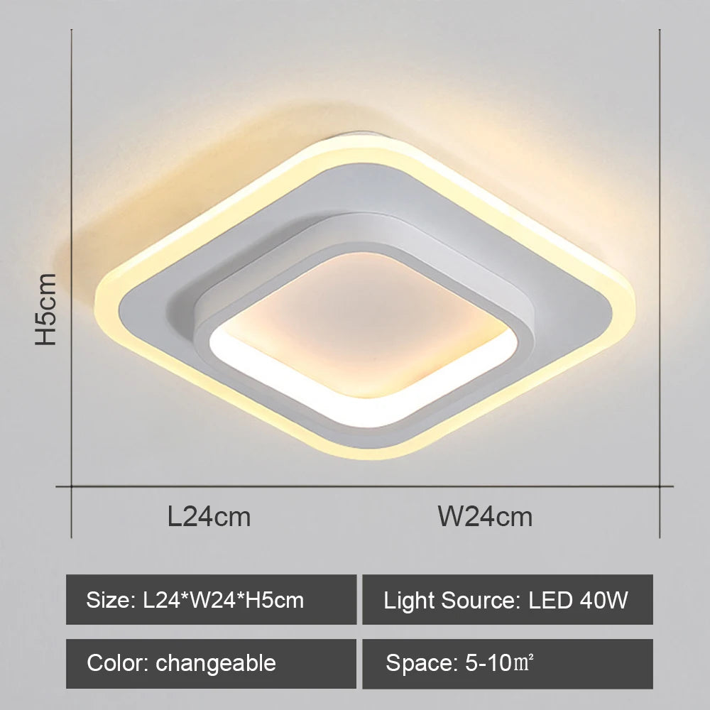 lustre led allée plafonnier noir blanc - vue 12 sur 12
