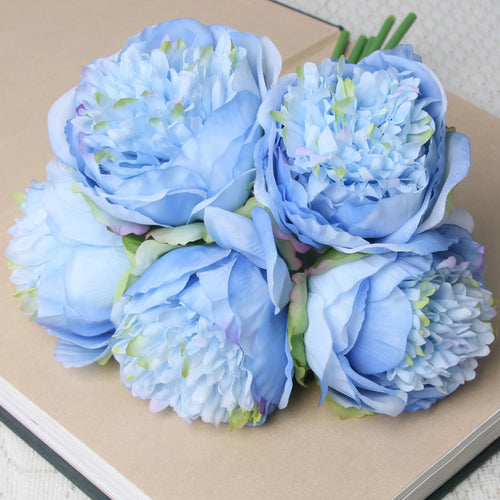 bouquet de 5 pivoines artificielles en soie pour décoration