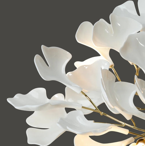 lustre moderne en céramique avec pétales de led