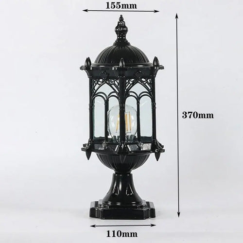 Retro outdoor pillar lamp for landscape lighting - vue 7 sur 8