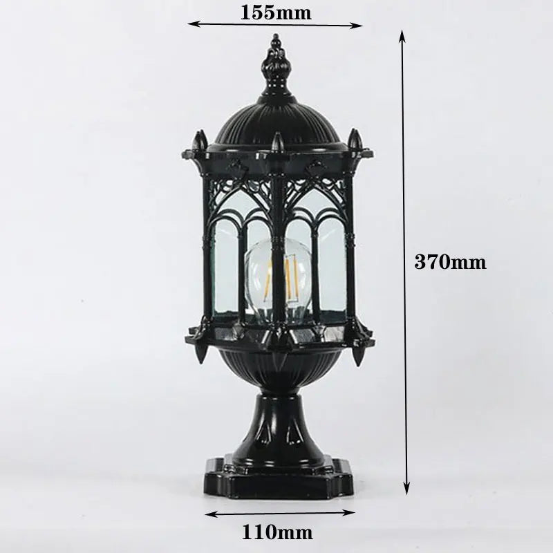 Retro outdoor pillar lamp for landscape lighting - vue 7 sur 8
