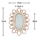 miroir mural suspendu en rotin pour un maquillage pratique