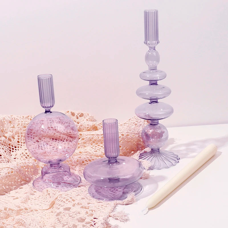 bougeoir en verre pour décoration romantique et festive - vue 6 sur 15